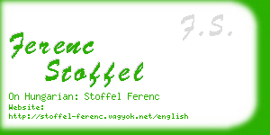 ferenc stoffel business card
